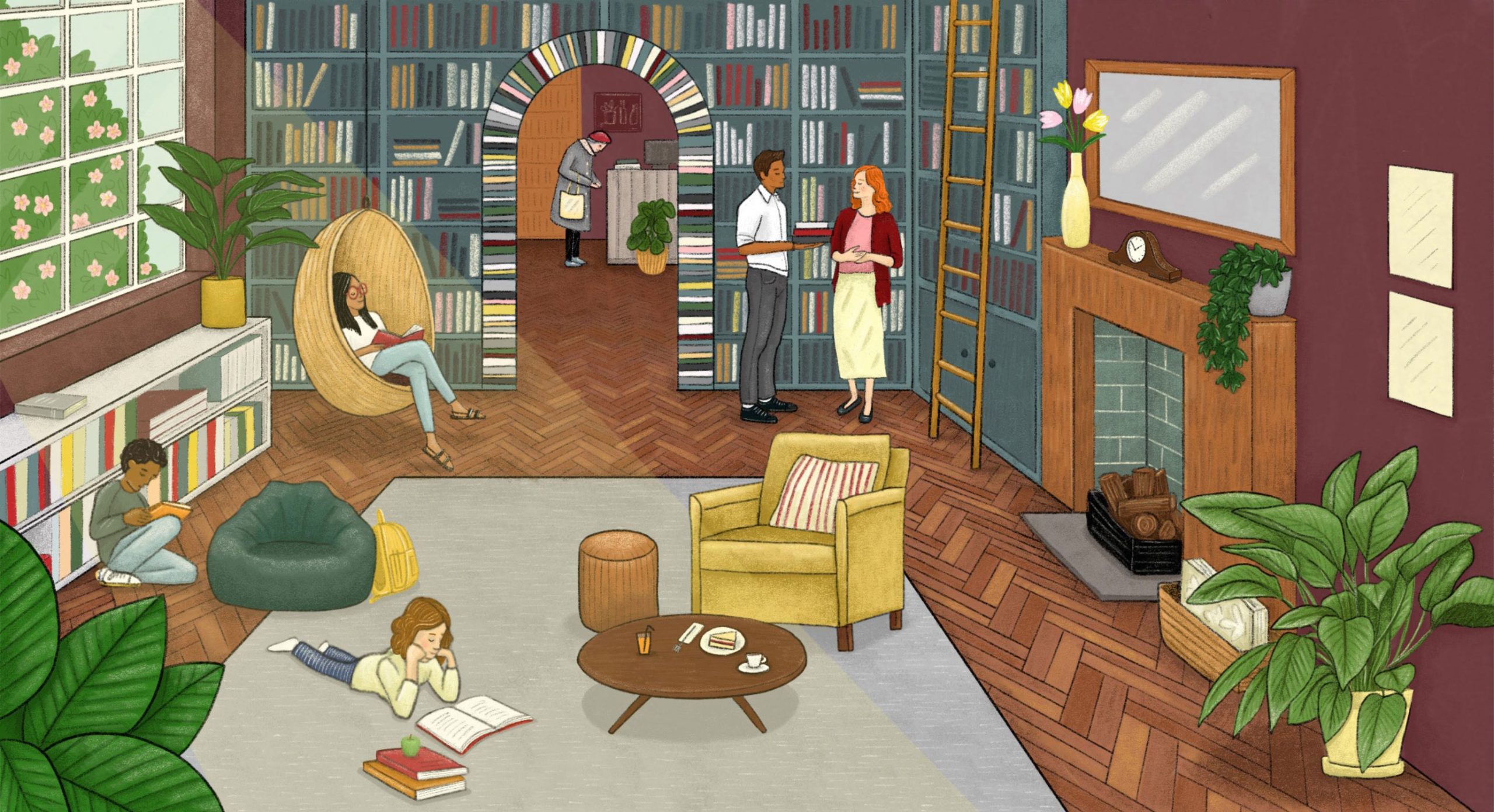illustration of bookshop